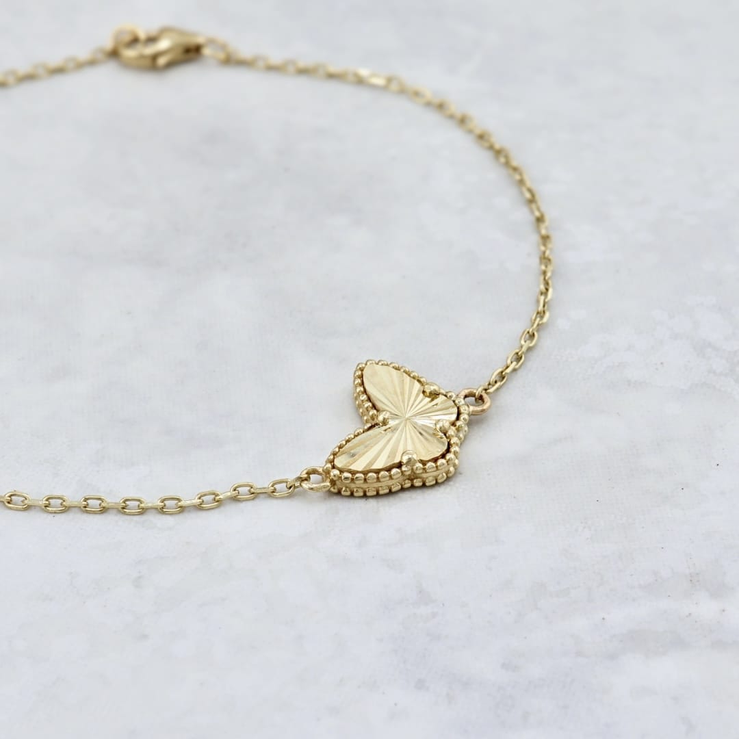 Bracelet Papillon en or jaune 10K - 7 - 8 pouces / Or jaune 10K BY-A25-061 Bracelet minimaliste Papillon en or 10K | Mathieu Blanchard Mathieu Blanchard Joaillerie