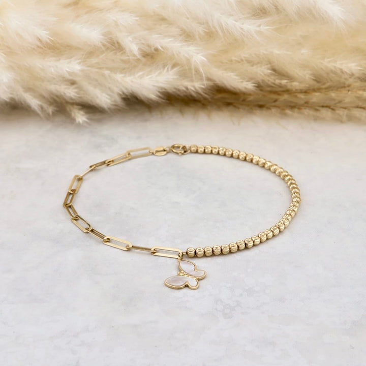 Bracelet Papillon en or jaune 10K Mathieu Blanchard Joaillerie Or jaune 10K AR60-35 Bracelet Papillon en nacre de perle en or 10K | Mathieu Blanchard Mathieu Blanchard Joaillerie