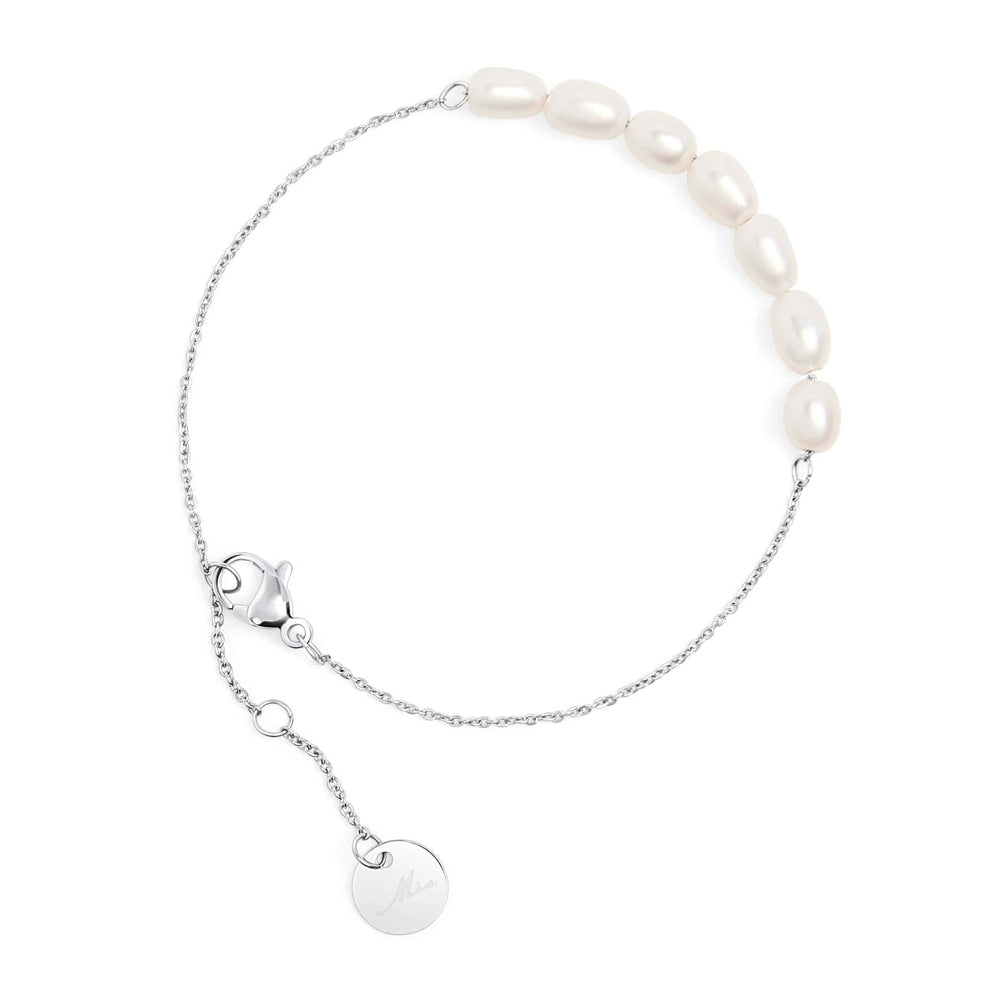 Mia Bijoux Pendants Bracelet Reina de perles d'eau douce et acier