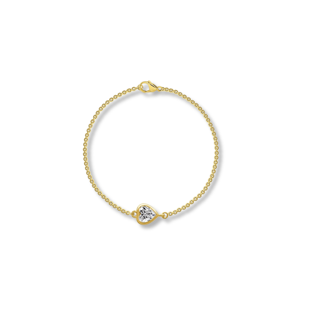 Mathieu Blanchard Or jaune 14K / 7 pouces Bracelet réversible Coeur - Diamants 0.28 ctw