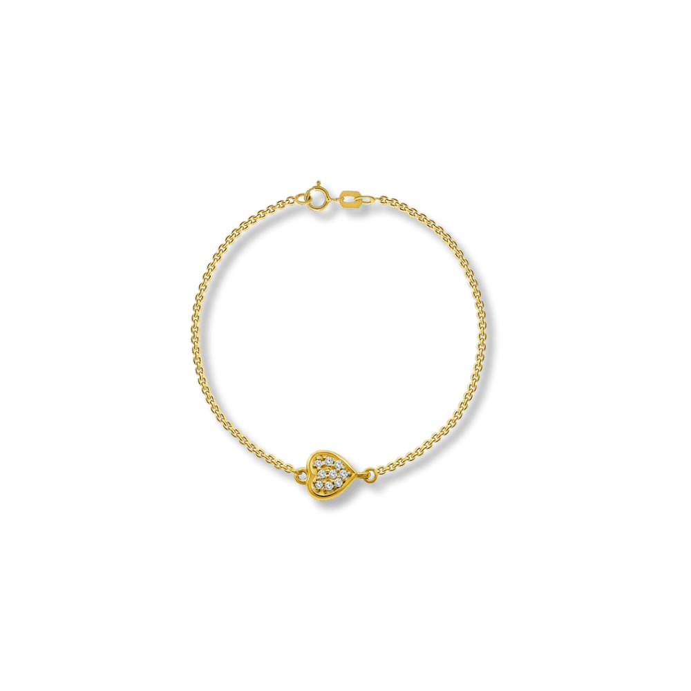 Mathieu Blanchard Or jaune 14K / 7 pouces Bracelet réversible Coeur - Diamants 0.28 ctw