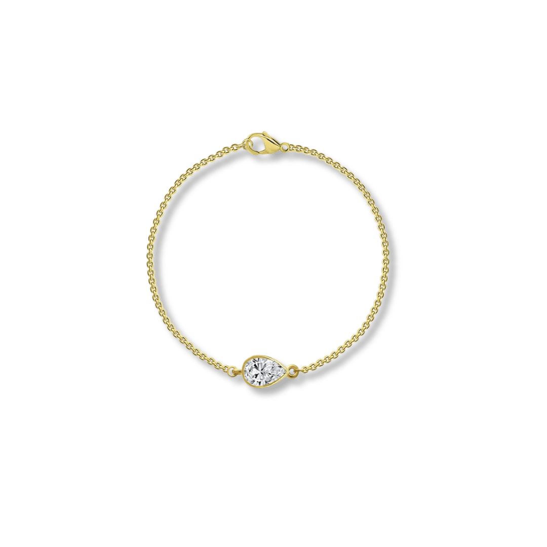 Mathieu Blanchard Or jaune 14K / 7 pouces Bracelet réversible Goutte - Diamants 0.22 ctw