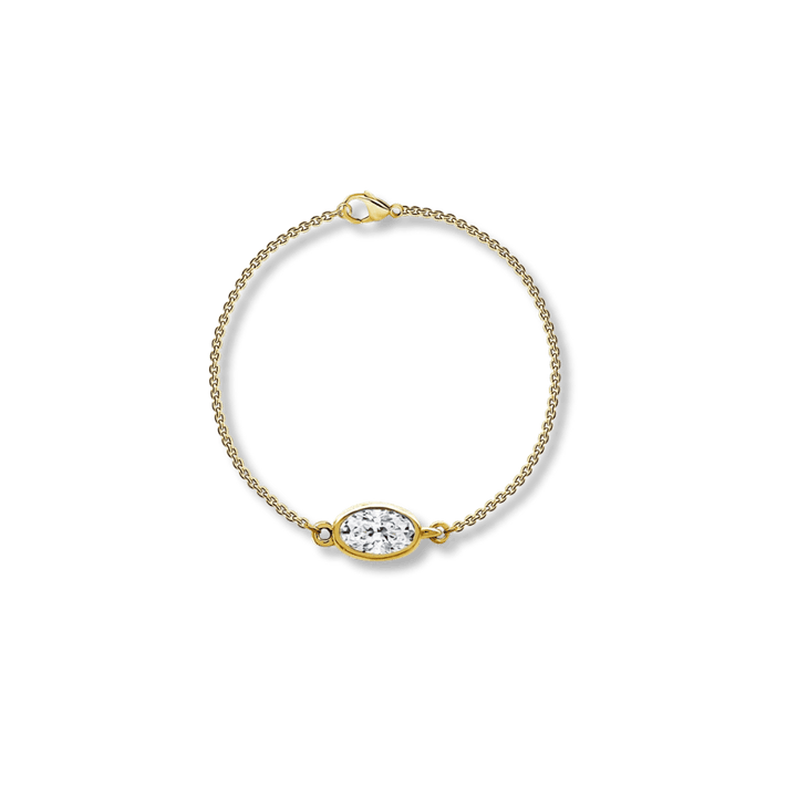 Mathieu Blanchard Or jaune 14K / 7 pouces Bracelet réversible Oval - Diamants 0.29 ctw