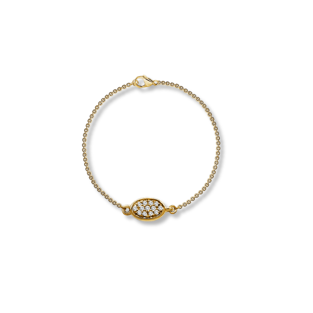 Mathieu Blanchard Or jaune 14K / 7 pouces Bracelet réversible Oval - Diamants 0.29 ctw