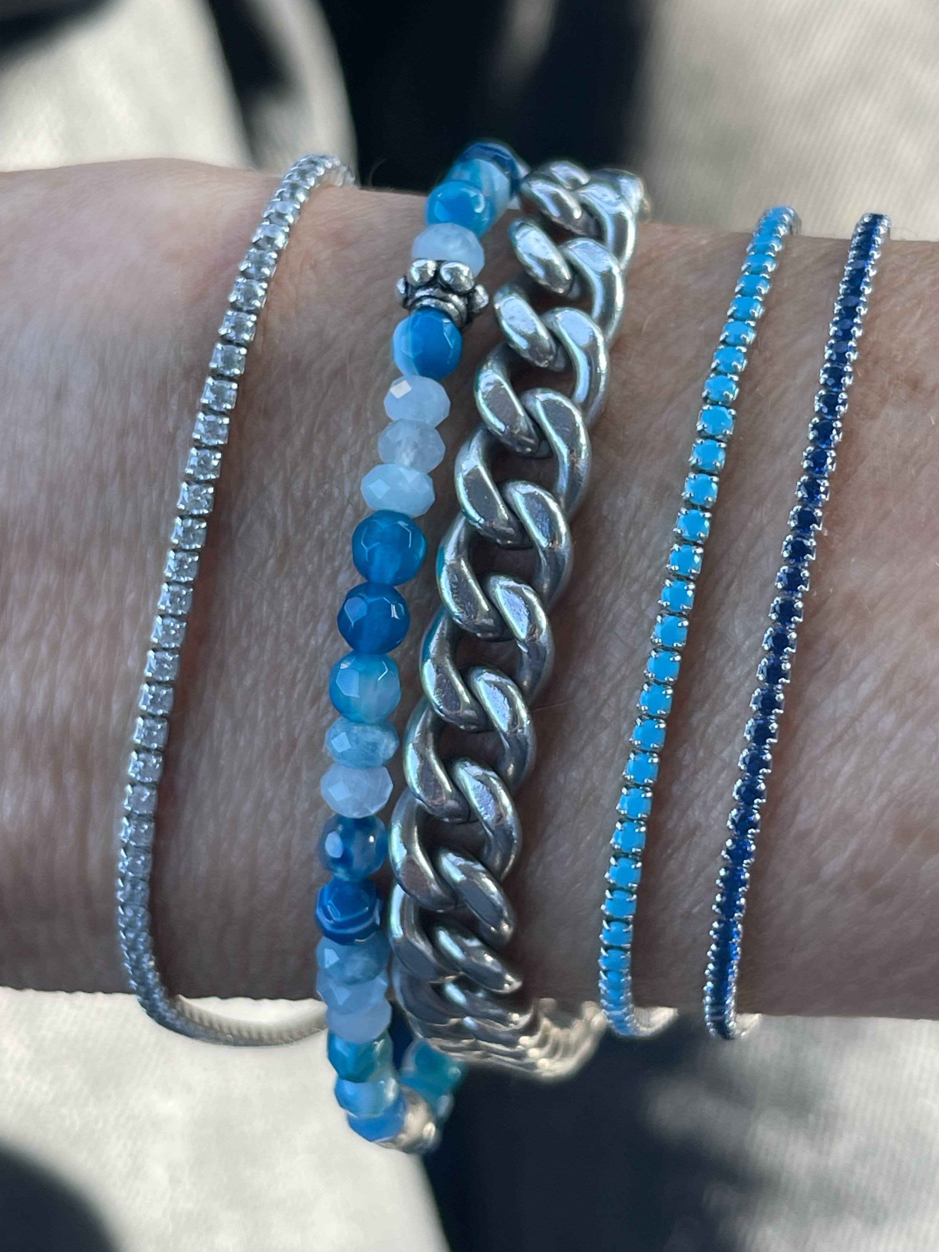 【HYERES LOR】25SS★ SL Square Channel Tennis Bracelet Simply Elegant Tennis Bracelet - Sara Verdier