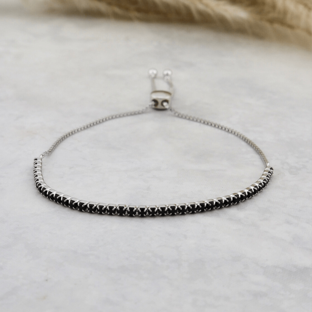 Bracelet Tennis Noir en argent sterling Mathieu Blanchard Argent / Argent sterling PBRAM12851S Bracelet Tennis 2mm - noir - en argent 925 | Mathieu Blanchard  Mathieu Blanchard Joaillerie