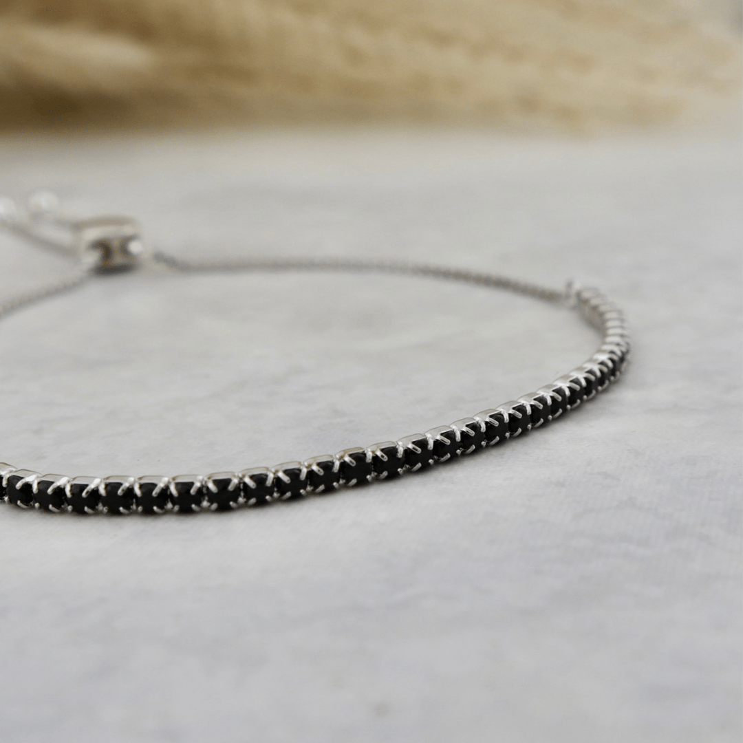 Mathieu Blanchard Argent Bracelet Tennis Noir en argent sterling