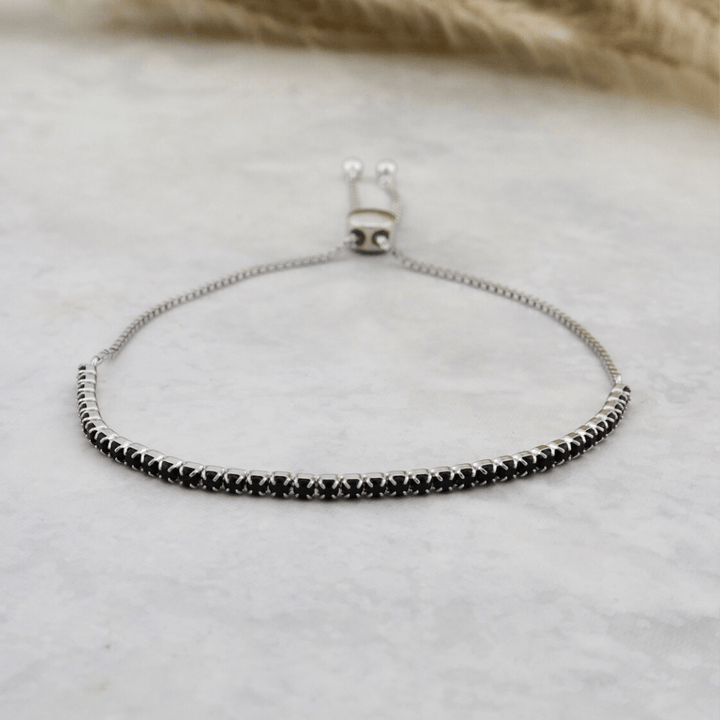 Mathieu Blanchard Argent Bracelet Tennis Noir en argent sterling