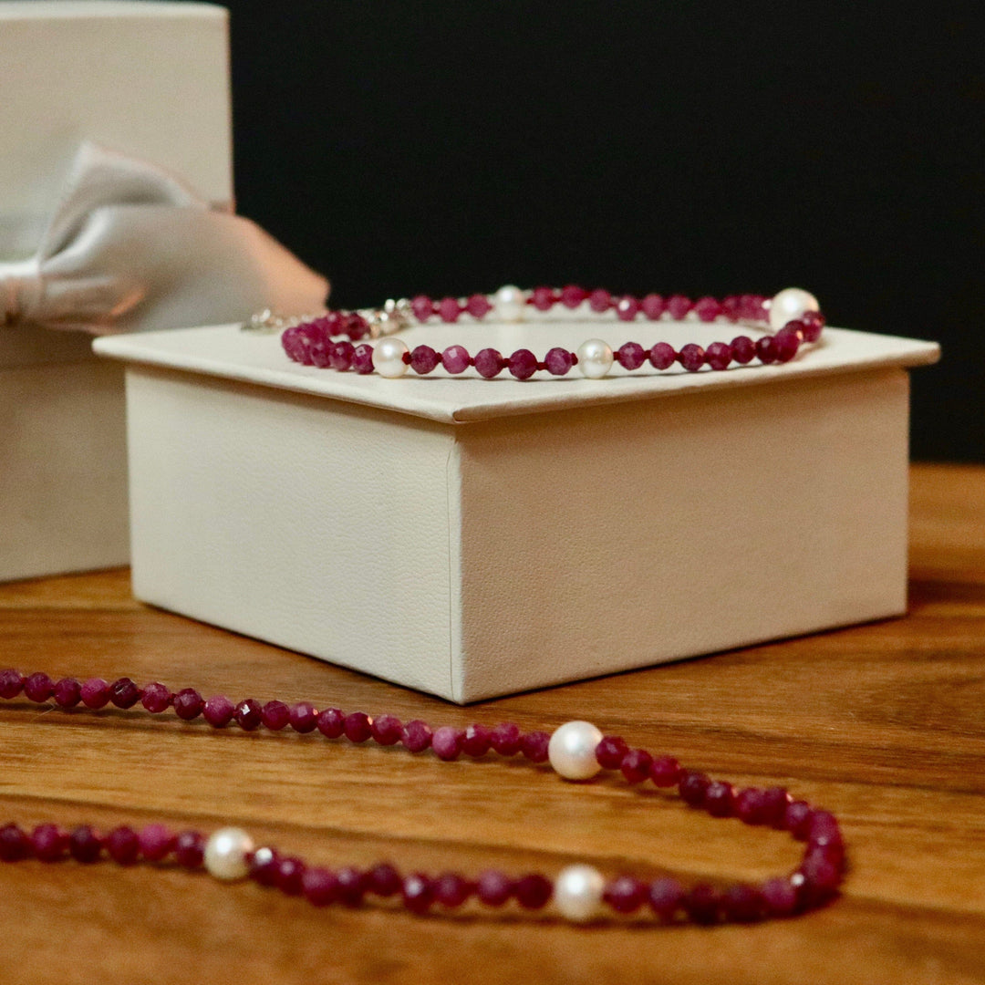 Mathieu Blanchard Bracelet Vibrance en perles et rubis