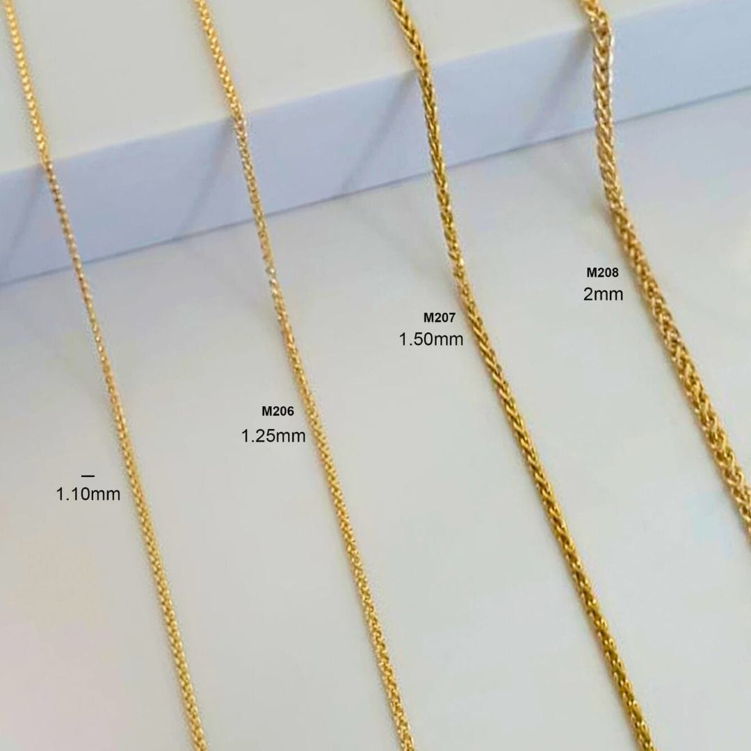 - Colliers Chaine Blé coupe diamant en or 10K