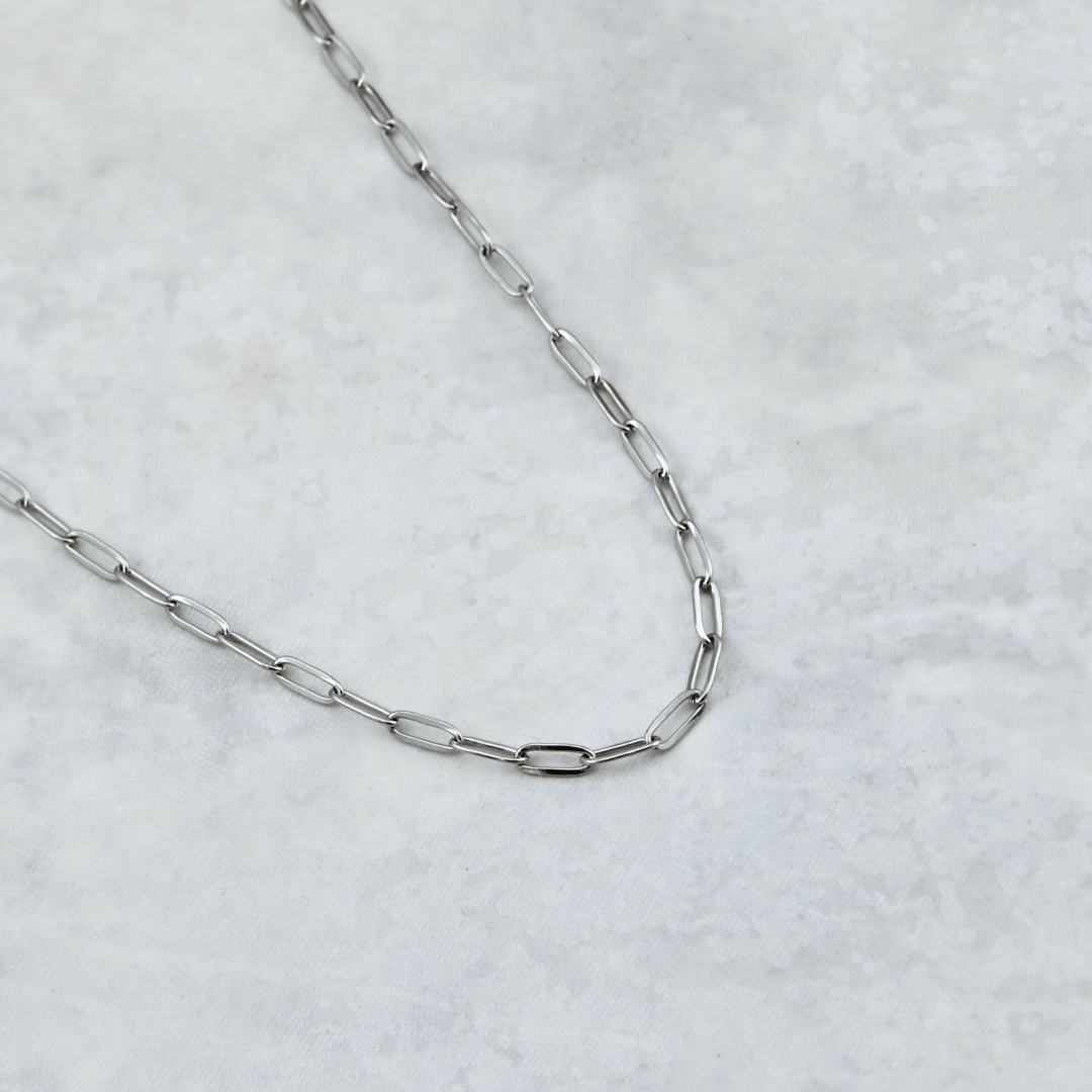 Mathieu Blanchard Collier Chaine Paperclip en acier