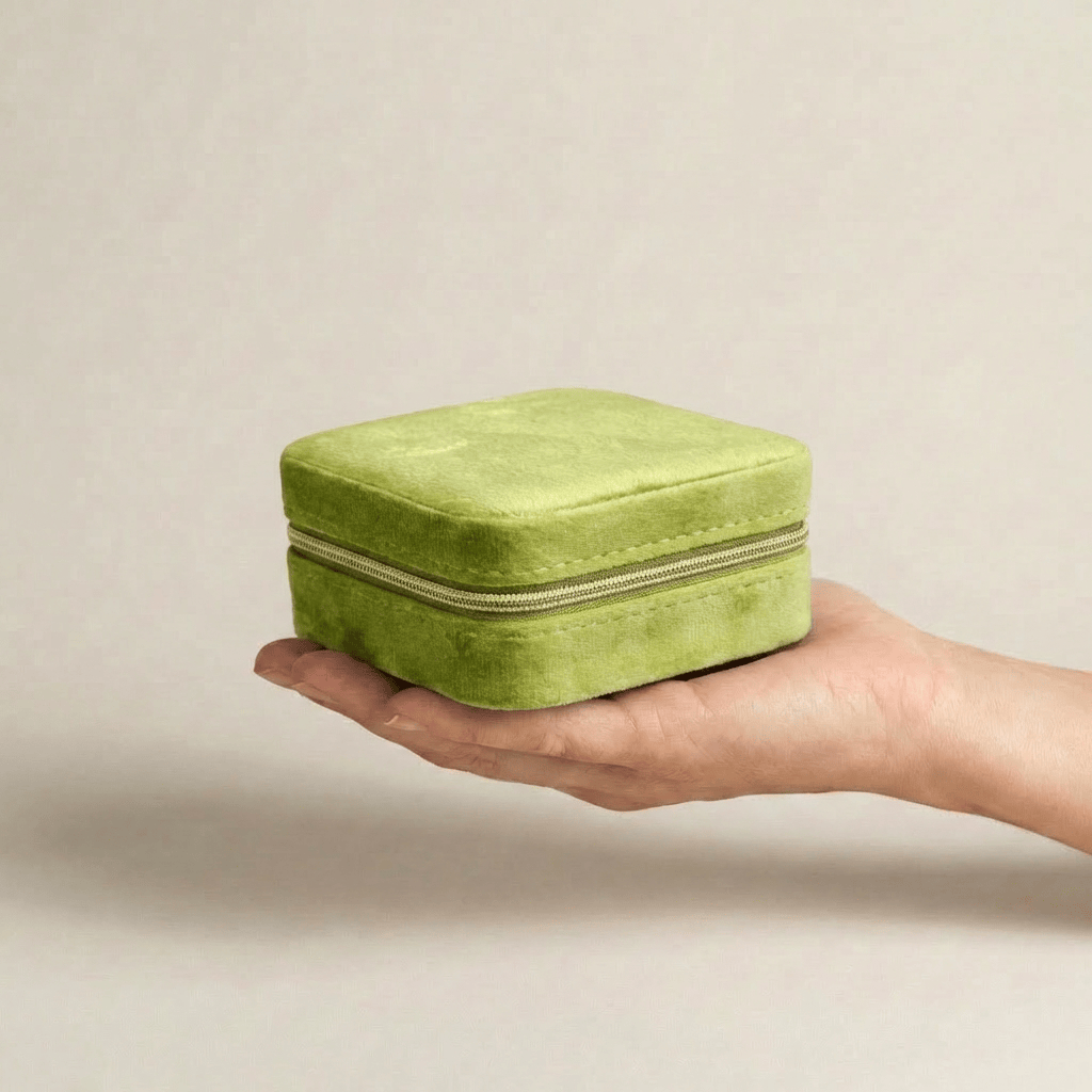 Coffret à bijoux Cabine Vert Mathieu Blanchard PCOM11059S-vert Coffret à bijoux en velours | Mathieu Blanchard joaillerie Mathieu Blanchard Joaillerie