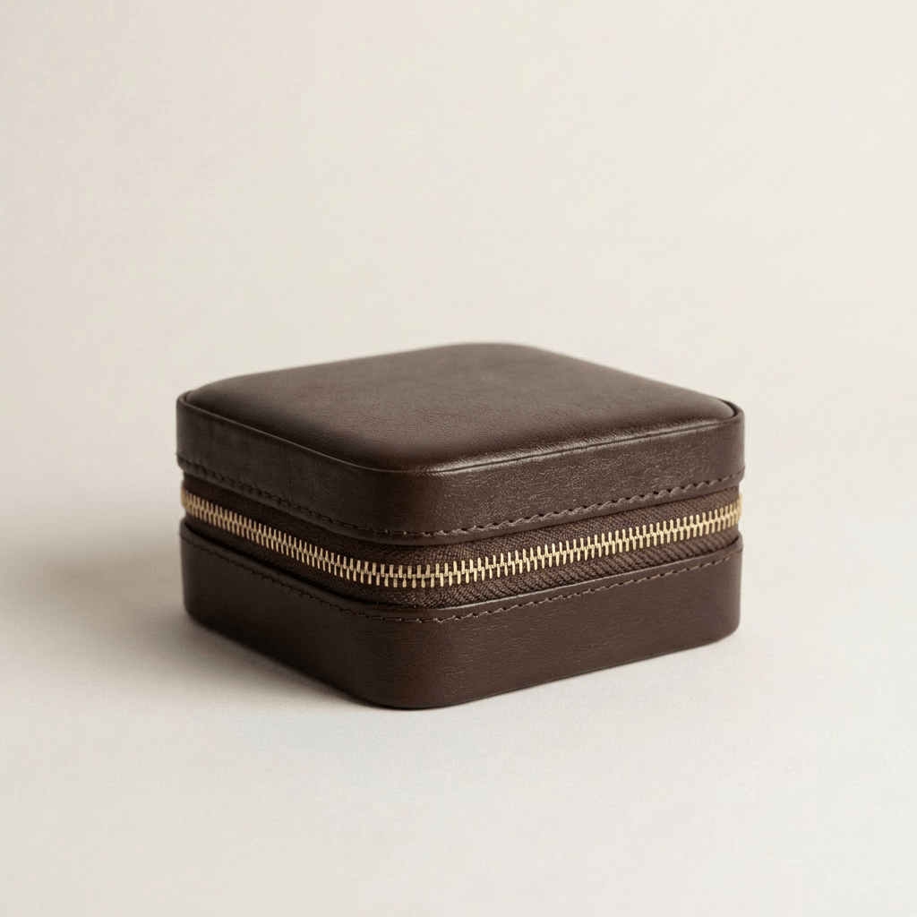 Mathieu Blanchard ACCESSOIRES Coffret à bijoux en cuir Cabine - Marron