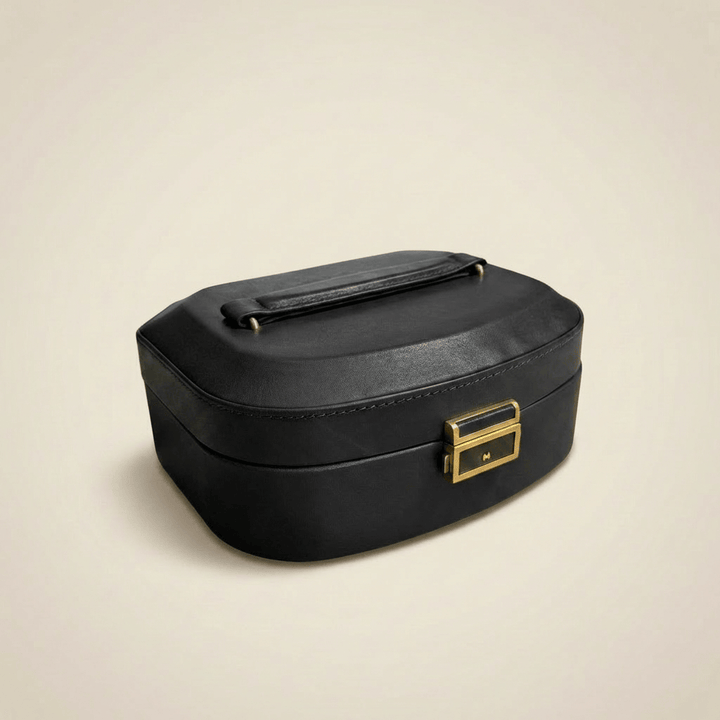 Mathieu Blanchard ACCESSOIRES Coffret à bijoux en cuir Grand Tour - Noir