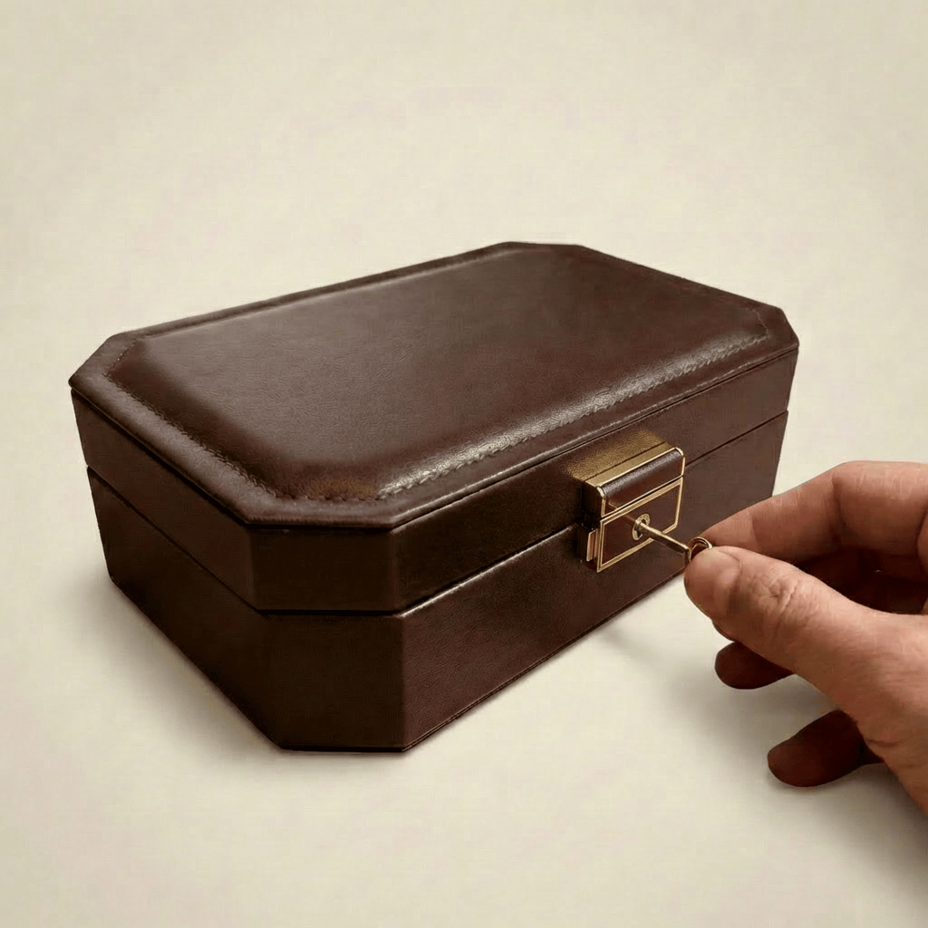 Mathieu Blanchard ACCESSOIRES Coffret à bijoux en cuir Week-end - Marron