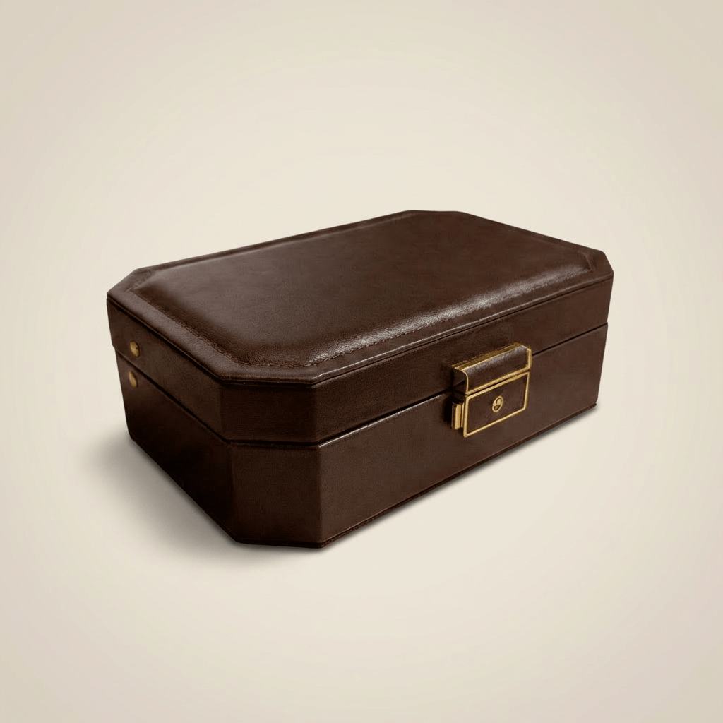 Mathieu Blanchard ACCESSOIRES Coffret à bijoux en cuir Week-end - Marron