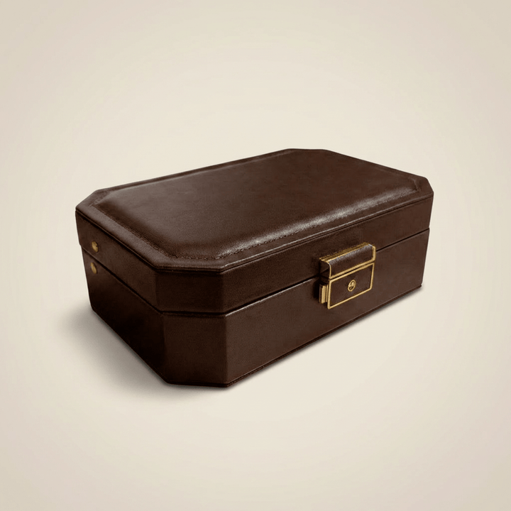 Mathieu Blanchard ACCESSOIRES Coffret à bijoux en cuir Week-end - Marron