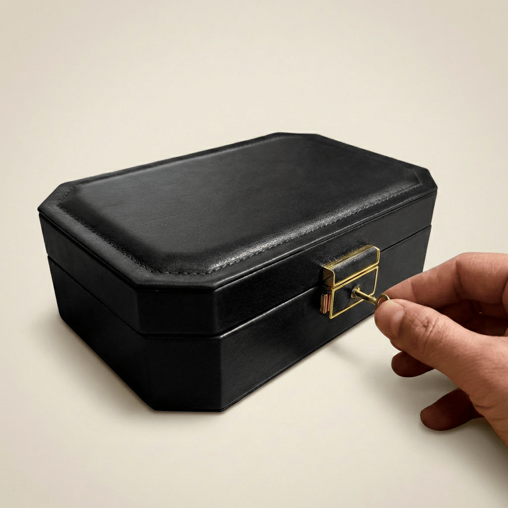 Mathieu Blanchard ACCESSOIRES Coffret à bijoux en cuir Week-end - Noir