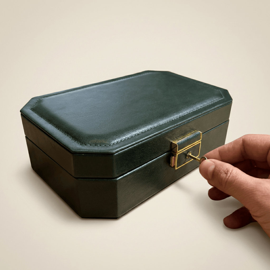 Mathieu Blanchard ACCESSOIRES Coffret à bijoux en cuir Week-end - Vert