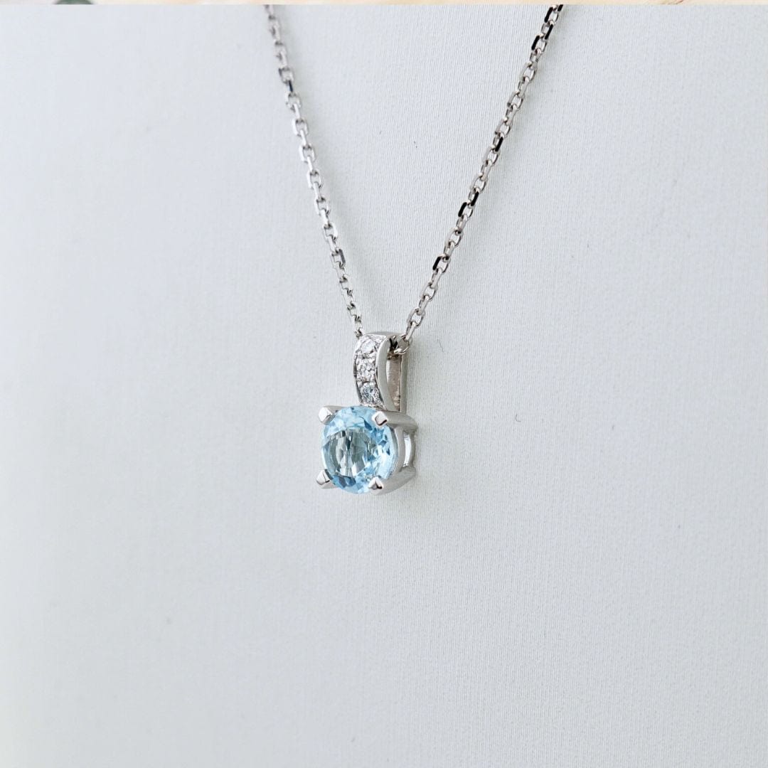 Mathieu Blanchard Collier Argent / Or 14K Collier Aqua en or 14K, diamants et topaze