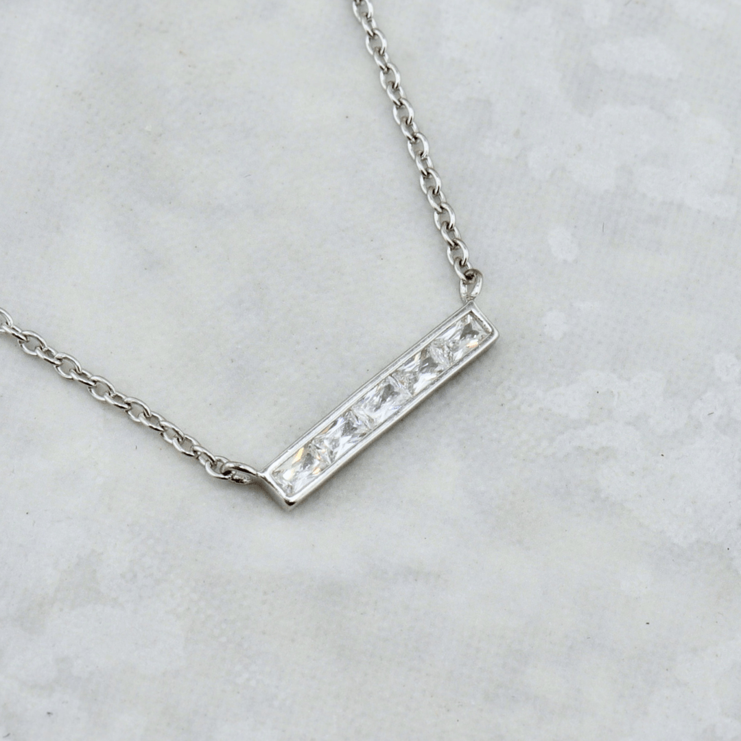 Mathieu Blanchard Pendants Collier Barre en argent sterling