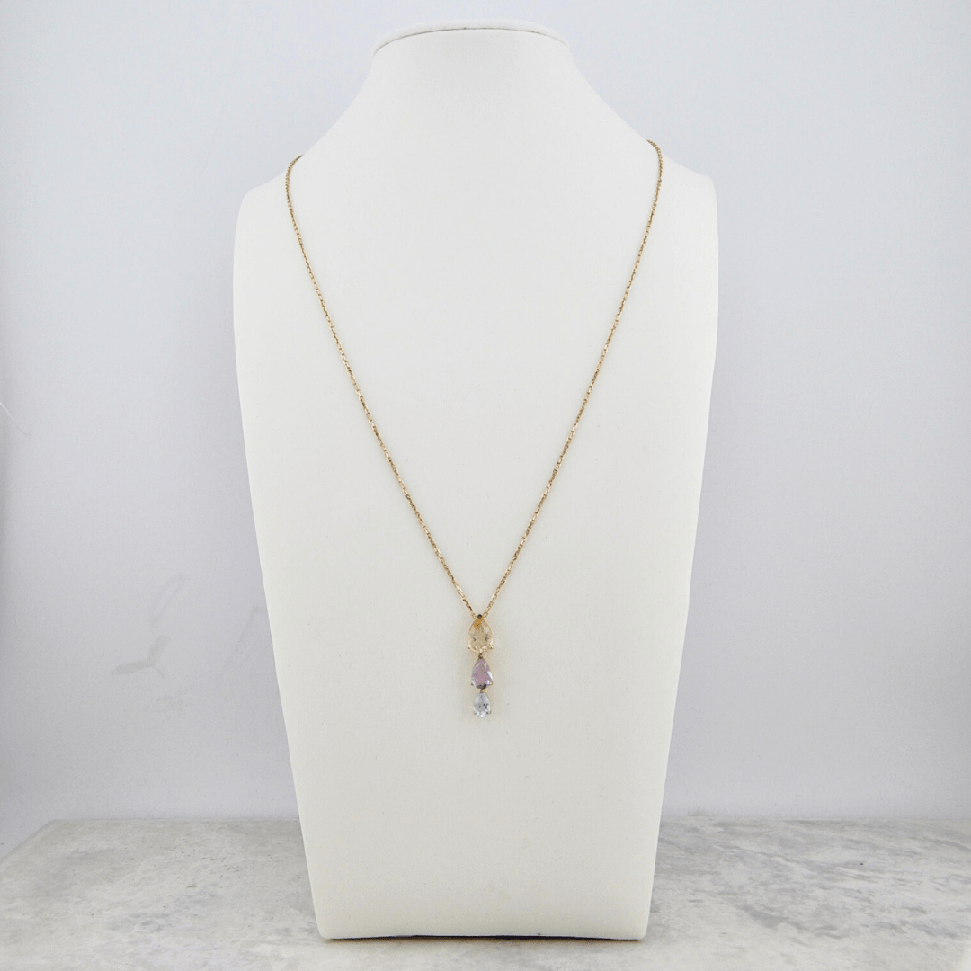 Collier, citrine améthyste et topaze en or 14k Mathieu Blanchard Collier Or jaune 14K Collier en or 14K, citrine améthyste et topaze | Mathieu Blanchard Mathieu Blanchard Joaillerie