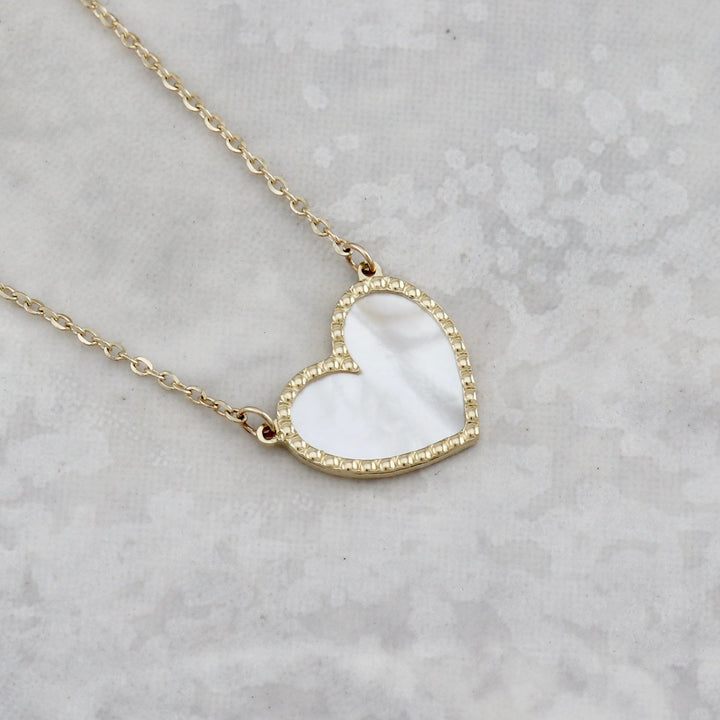 - Colliers Collier Coeur Nacré en or 10K