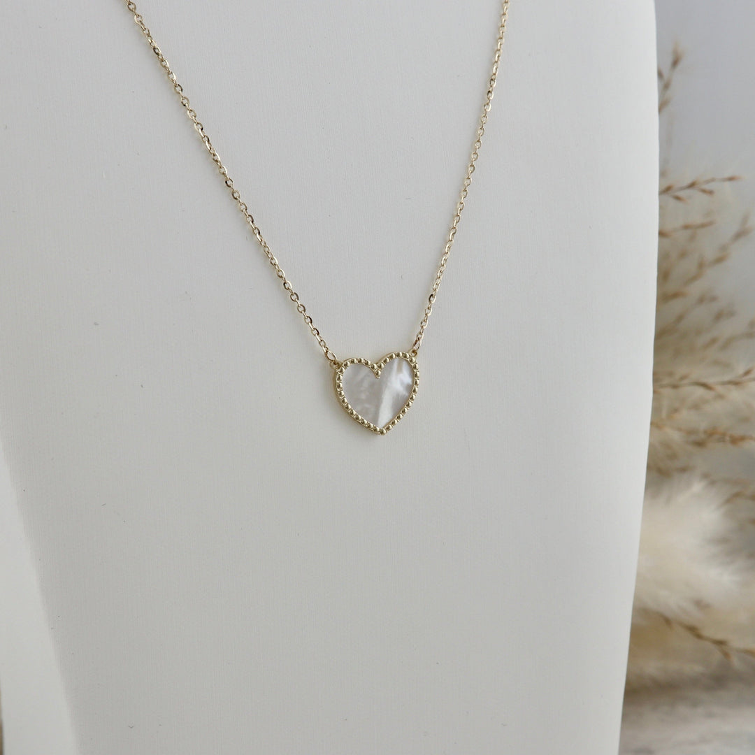 - Colliers Collier Coeur Nacré en or 10K