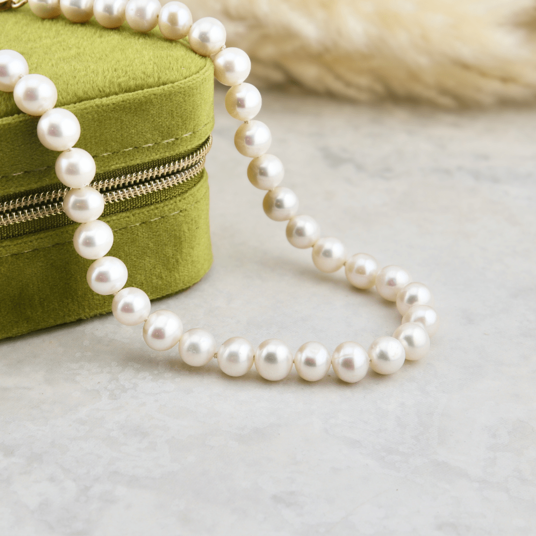 Mathieu Blanchard Collier de perles 8 mm et or 14K