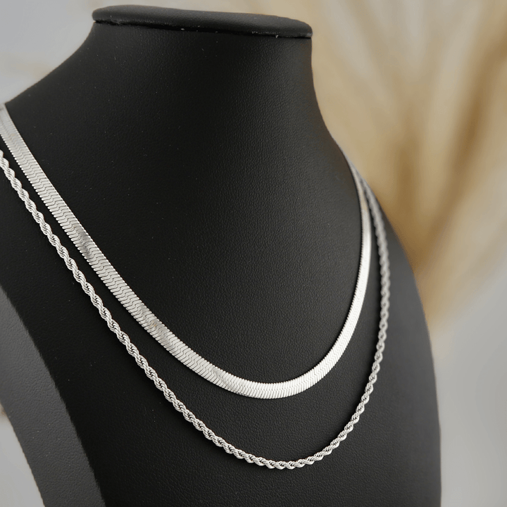 Collier double en acier inoxydable Mathieu Blanchard Collier Acier inoxydable PCOM14227S Collier double Boho  acier inox | Mathieu Blanchard Mathieu Blanchard Joaillerie