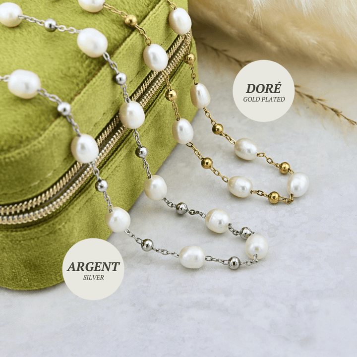 Mathieu Blanchard collier Collier en acier et perles baroques