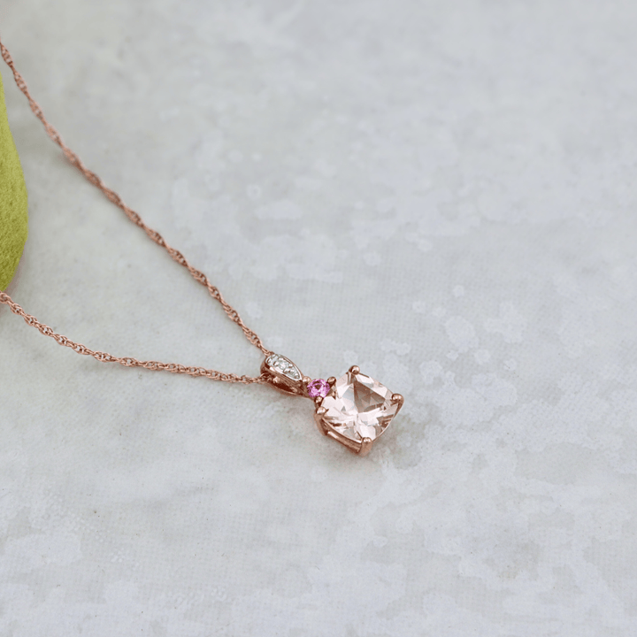 - Colliers Collier en or 10K, morganite, saphir rose et diamant