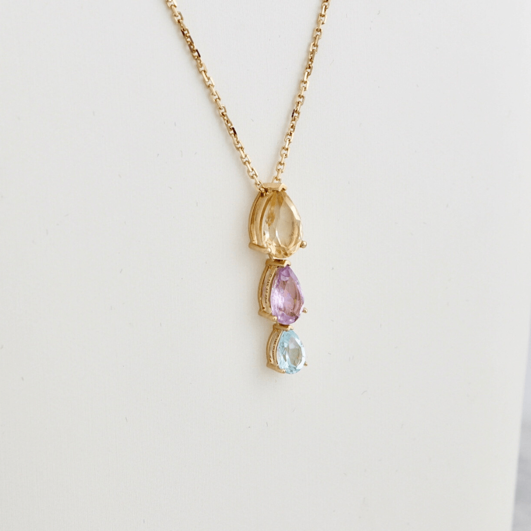 Mathieu Blanchard Collier Or 14K Collier en or 14K, citrine améthyste et topaze