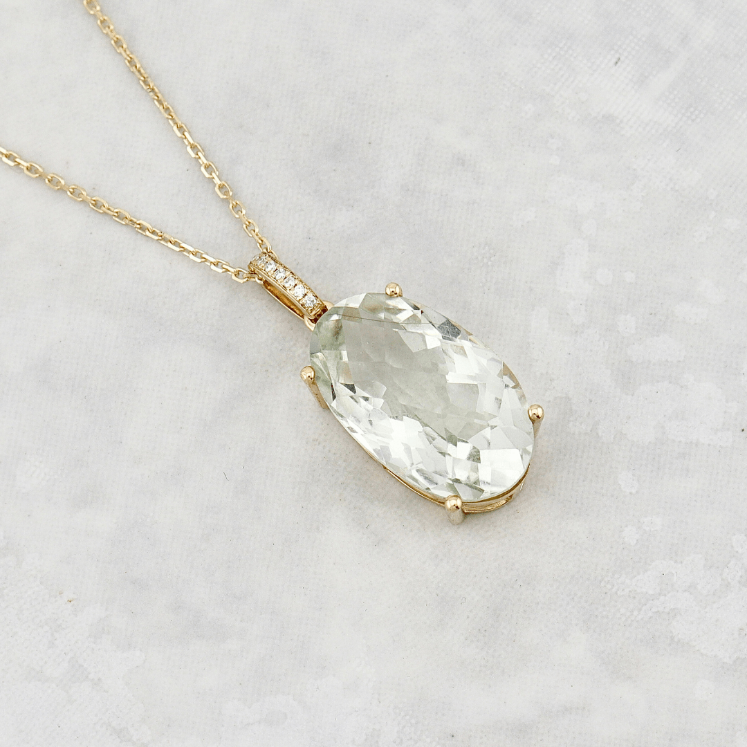 Mathieu Blanchard Collier Or 14K Collier en or 14K, diamants et améthyste verte