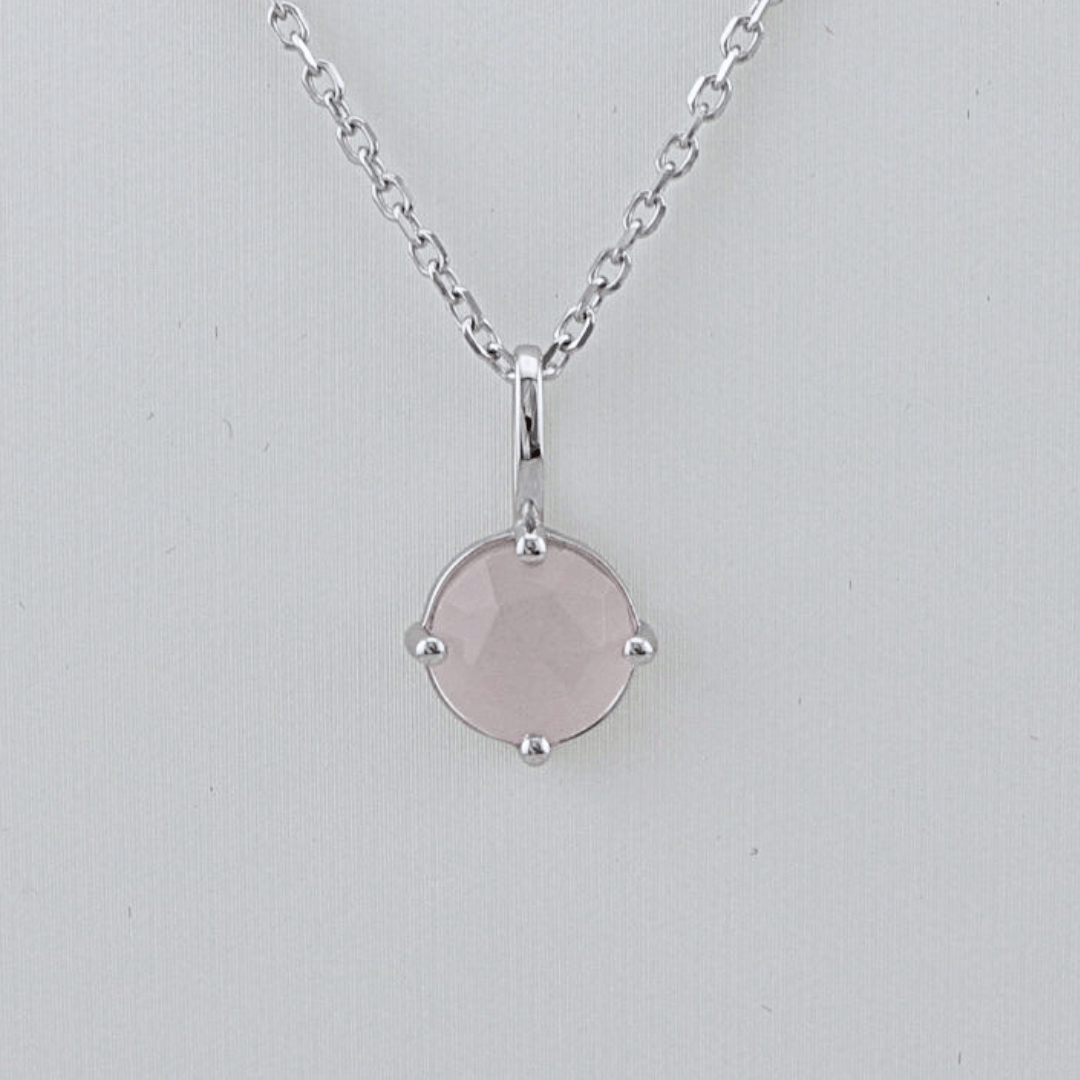 Collier et Quartz rose en argent sterling Mathieu Blanchard Collier Argent sterling Collier en argent sterling et Quartz rose | Mathieu Blanchard Mathieu Blanchard Joaillerie
