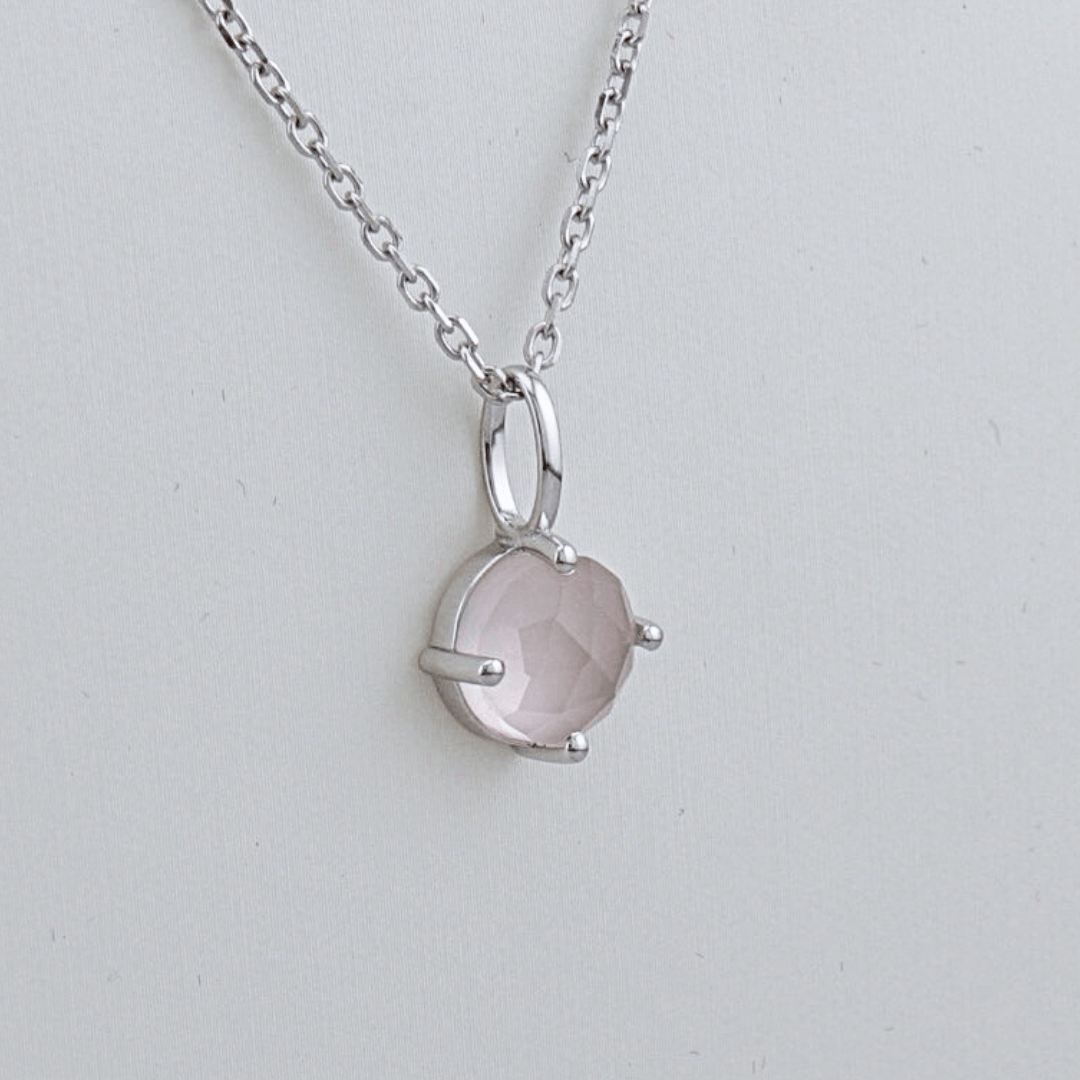 Collier et Quartz rose en argent sterling Mathieu Blanchard Collier Argent sterling Collier en argent sterling et Quartz rose | Mathieu Blanchard Mathieu Blanchard Joaillerie