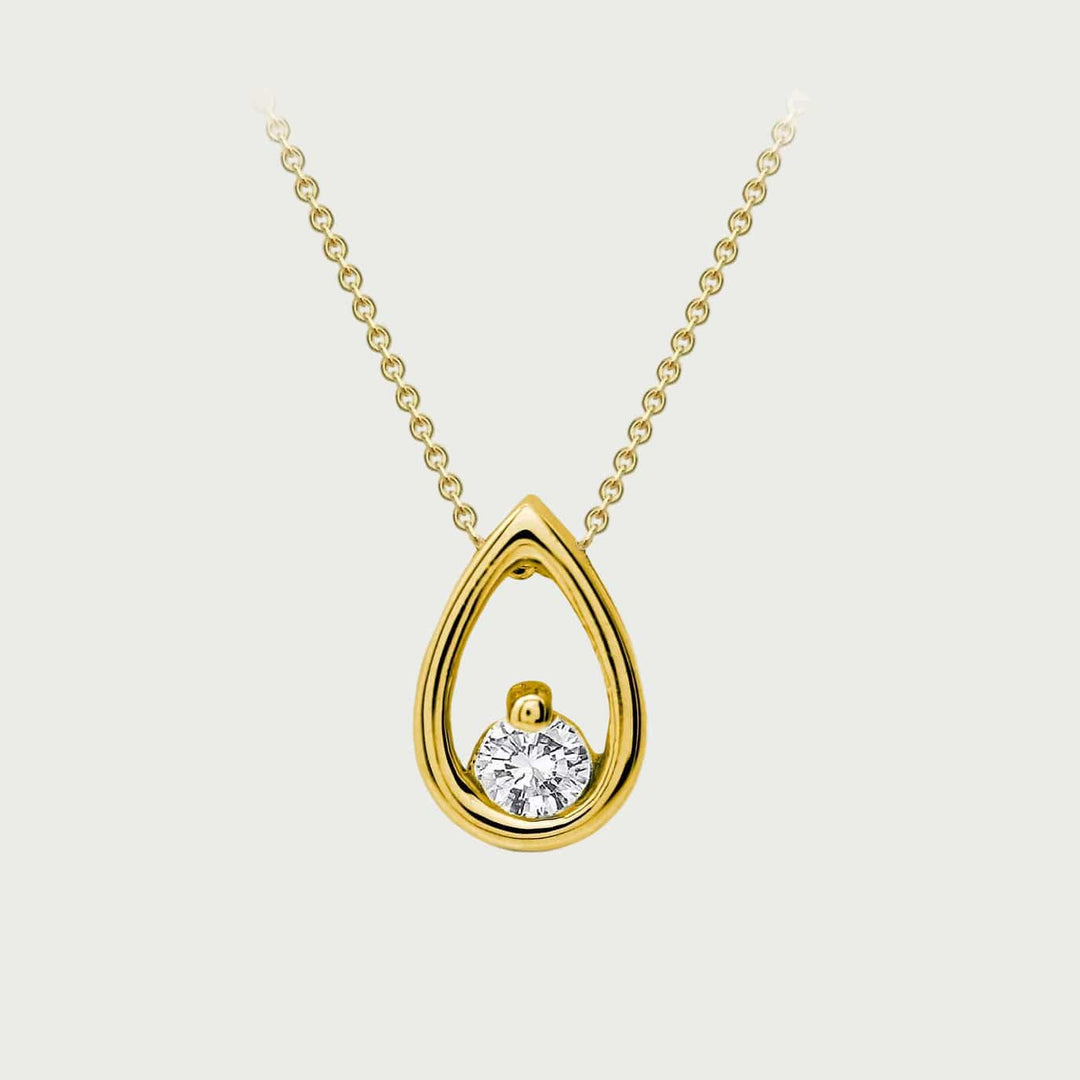 Collier Goutte Diamant 0.06 ct en or jaune 10K Mathieu Blanchard Or jaune 10K 6358P.06.10 Collier Goutte Diamant 0.06ct | Idée cadeau | Mathieu Blanchard Mathieu Blanchard Joaillerie