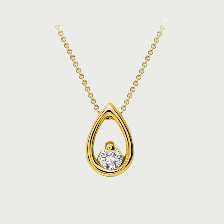 Collier Goutte Diamant 0.06 ct en or jaune 10K Mathieu Blanchard Or jaune 10K 6358P.06.10 Collier Goutte Diamant 0.06ct | Idée cadeau | Mathieu Blanchard Mathieu Blanchard Joaillerie