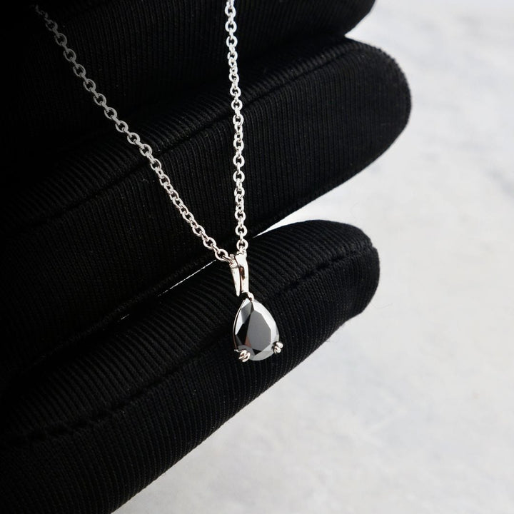 Mathieu Blanchard Collier Collier Moissanite noire en or 10K - 14K - 18K ou platine