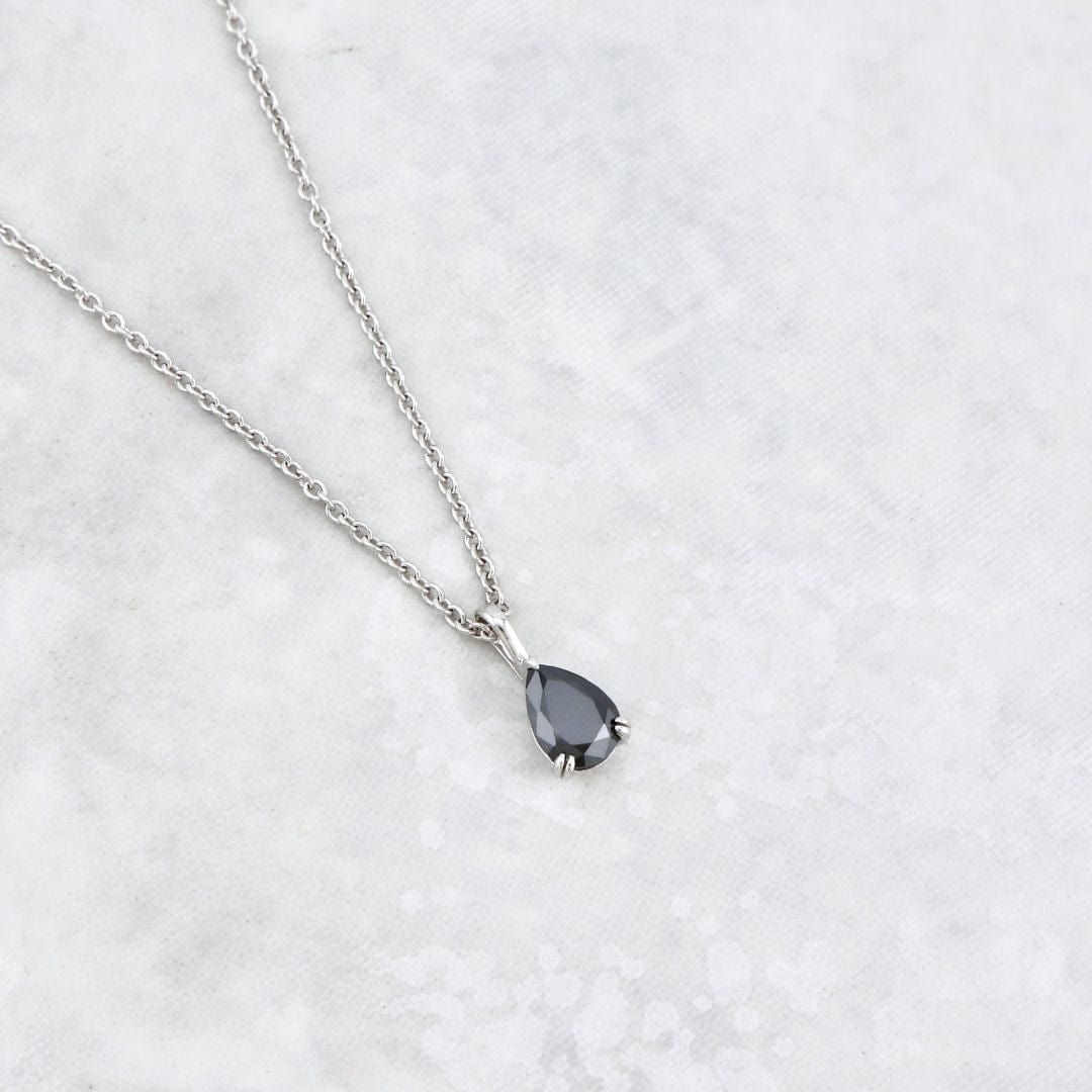 Mathieu Blanchard Collier Collier Moissanite noire en or 10K - 14K - 18K ou platine