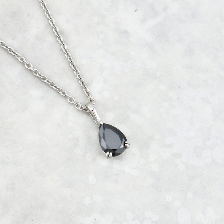 Mathieu Blanchard Collier Collier Moissanite noire en or 10K - 14K - 18K ou platine