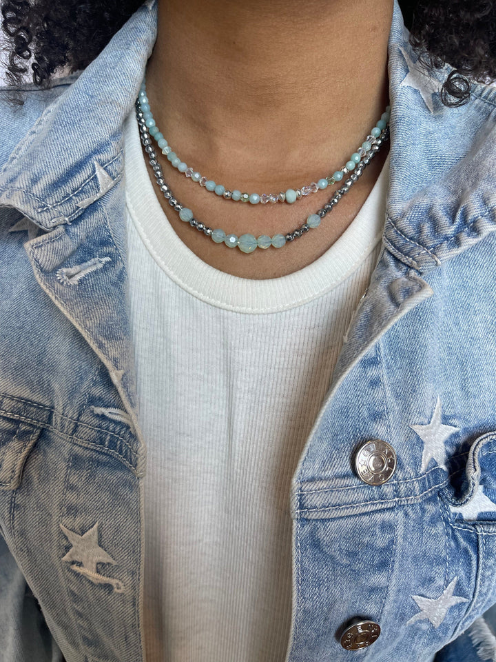 Caroline Néron Colliers Collier Ocean Vibe en argent sterling et cristaux
