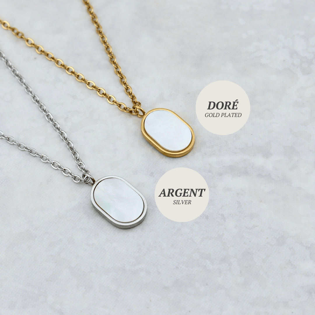 Mathieu Blanchard Collier Collier Plaque MOP en acier