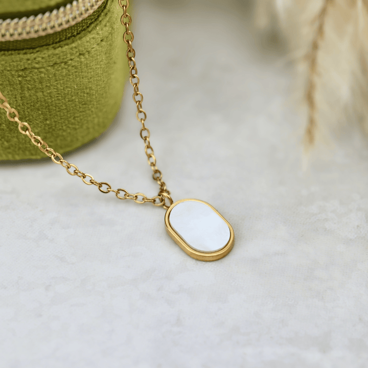 Mathieu Blanchard Collier Collier Plaque MOP en acier