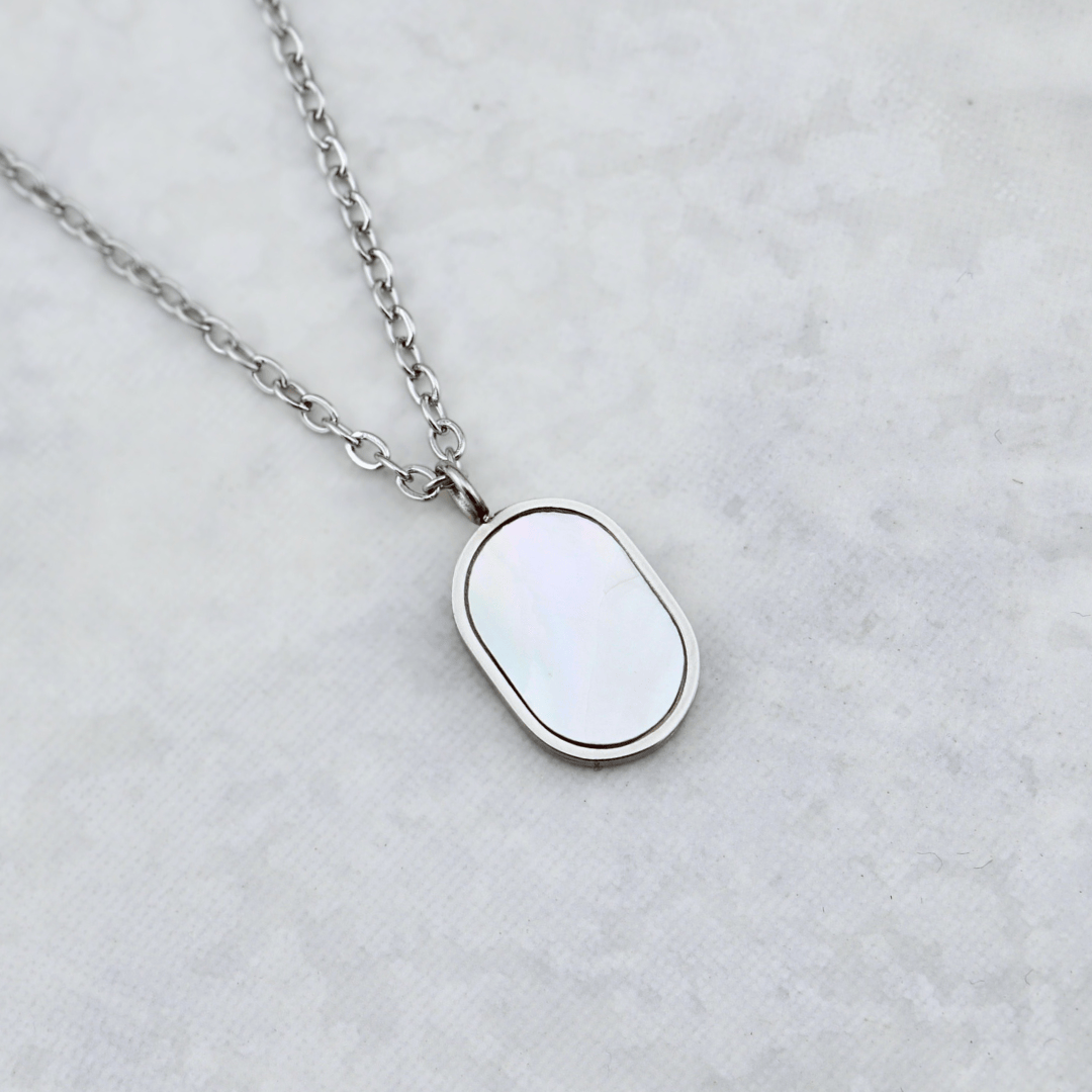 Mathieu Blanchard Collier Collier Plaque MOP en acier