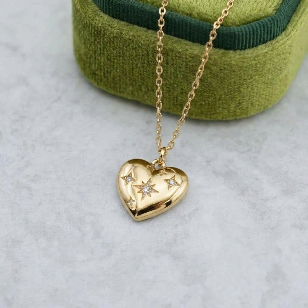 Collier Coeur Voie lactée en argent sterling