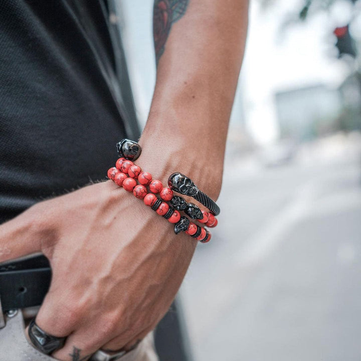 SkeletonHD Bracelets Duo de bracelets Red Devils noir