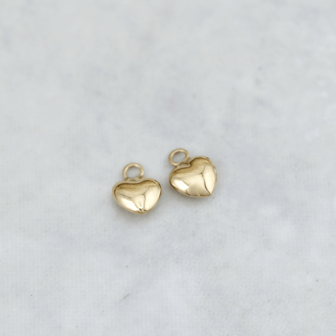 Duo de pendentifs Coeurs pour anneaux en or jaune 10K - Breloques et pendentifs Or jaune 10K PED49-3 Duo de pendentifs Coeurs pour anneaux en or jaune 10K Mathieu Blanchard Joaillerie