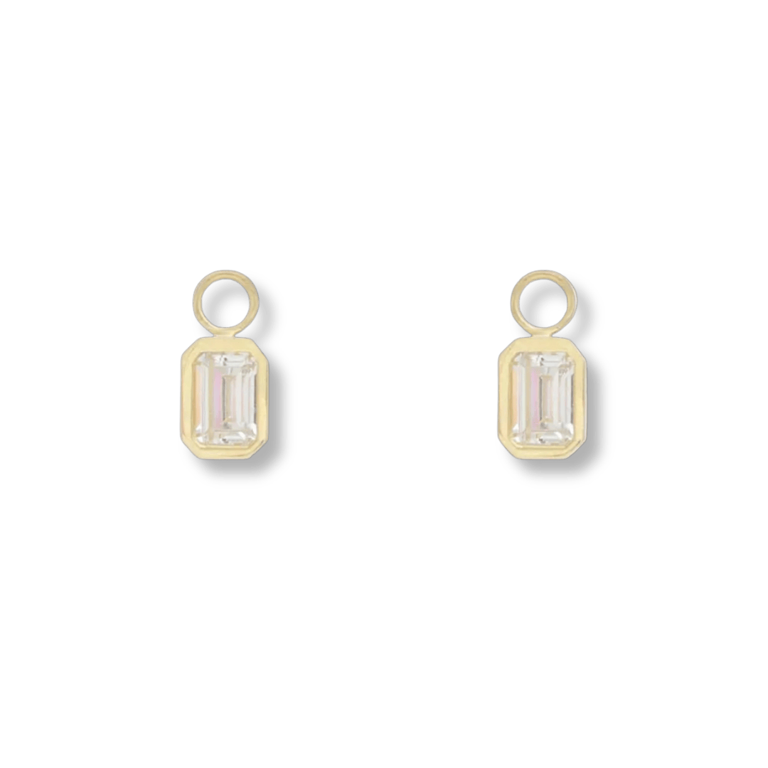 - Breloques et pendentifs Or jaune 10K Duo de pendentifs émeraude pour anneaux