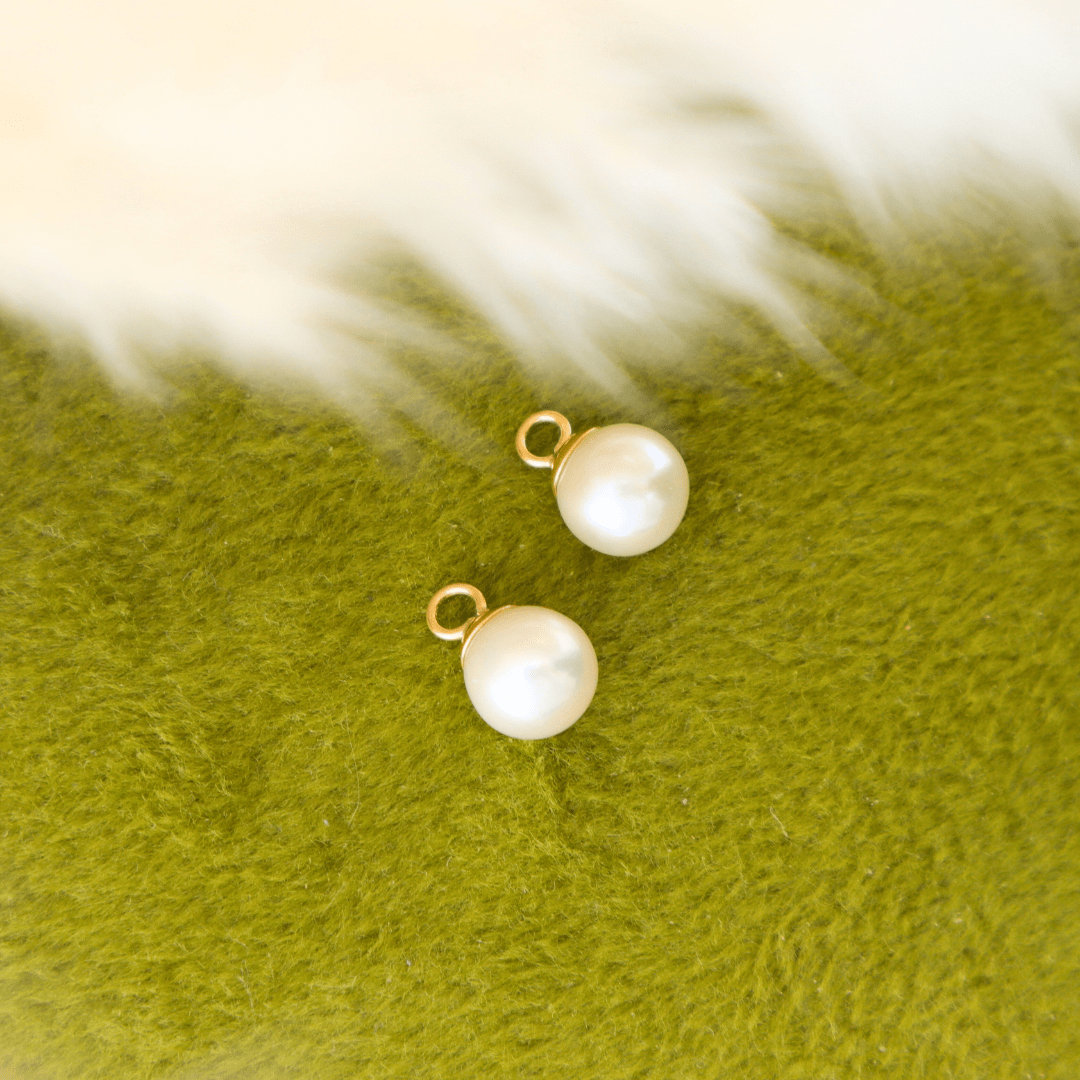 - Breloques et pendentifs Duo de pendentifs Perles d'eau douce pour anneaux en or jaune 10K